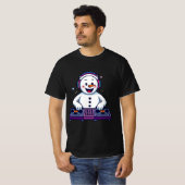 DJ Snowman Christmas – Funny Holiday Music Illustr Tシャツ (正面フル)