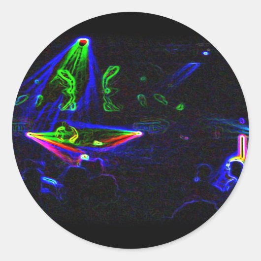 DJ Spinスタンプを見る ラウンドシール (正面)