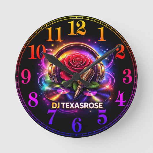 DJ TEXASROSE 2 ラウンド壁時計 (正面)