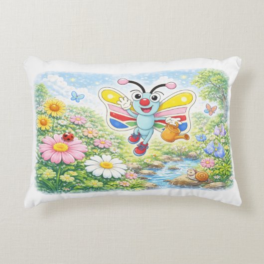 DJ the Butterfly in the Garden アクセントクッション (正面)