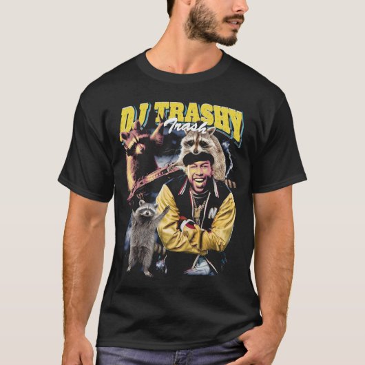 DJ Trashy Trash Raccoon Bootlegシおもしろいャツ Tシャツ (正面)