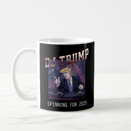 DJ Trump on theターンテーブルMag コーヒーマグカップ (左)