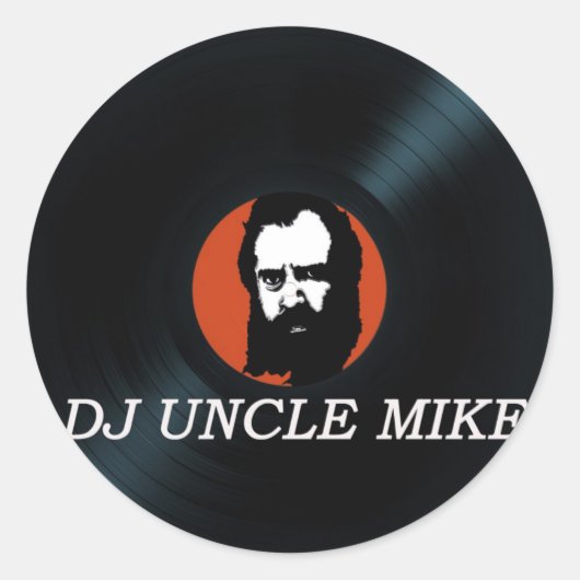 DJ UNCLE MIKE VINYL RECORD ROUNDスタンプ ラウンドシール (正面)