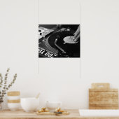 DJ Vinyl Black and White Poster編集サイズ/コスト ポスター (キッチン)