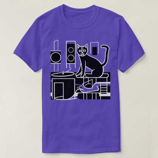 DJ Vinyl Cat Tシャツ (デザイン正面)