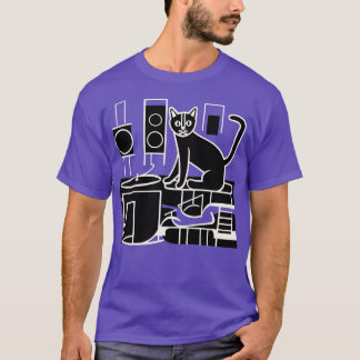 DJ Vinyl Cat Tシャツ