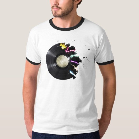 dj vinyl explosion tシャツ (正面)