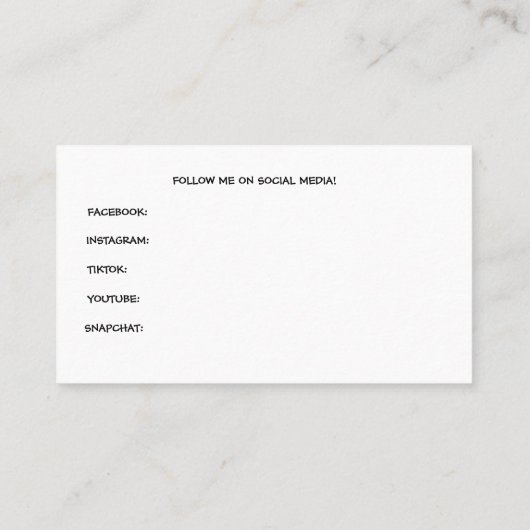 DJ Wリンク用の基本テンプレート名刺 名刺 (裏面)