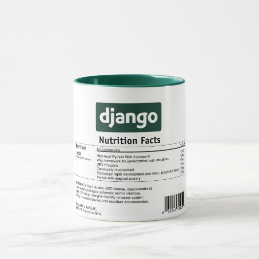 Djangoの栄養物の事実のマグ マグカップ (中央)