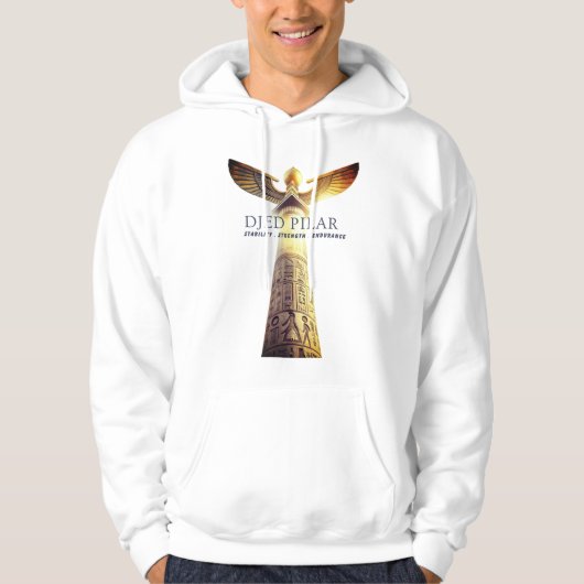 Djed Pillar Hoodie – Ancient Egyptian Stability Sy パーカ (正面)