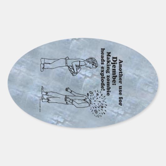 Djembeがゾンビにオーバルステッカーを爆発 楕円形シール (正面)