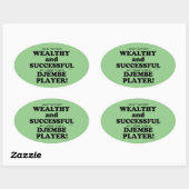 Djembe裕福で成功したオーバルステッカー 楕円形シール (シート)