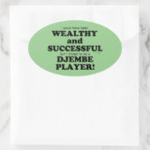 Djembe裕福で成功したオーバルステッカー 楕円形シール (バッグ)