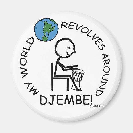 Djembe – 世界リボルブのまわりに マグネット (正面)