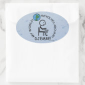 Djembe – 世界リボルブオーバルのまわりにステッカー 楕円形シール (バッグ)