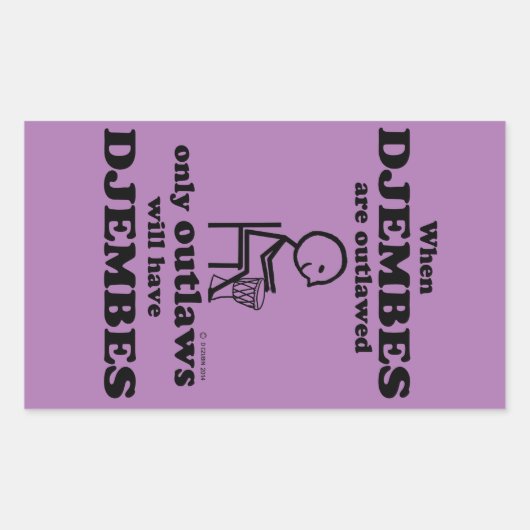 Djembes Outlawed矩形ステッカー 長方形シール (正面)