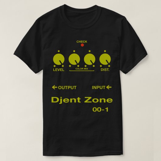Djent Zoneギターペダル Tシャツ (デザイン正面)