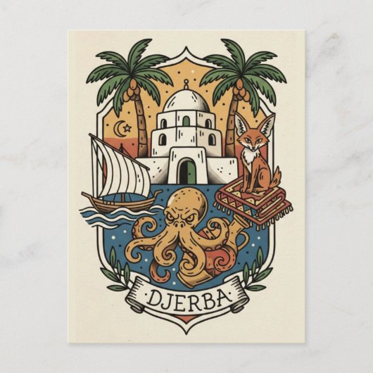 Djerba Island Tunisia Travel Postcard ポストカード (正面)