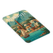 Djibouti Illustration Travel Art Vintage マグネット (右側)