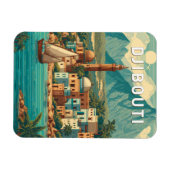 Djibouti Illustration Travel Art Vintage マグネット (横)