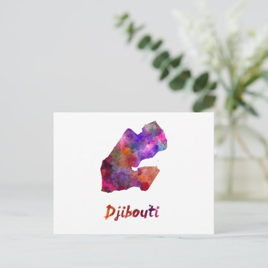 Djibouti in watercolor ポストカード (スタンド正面)