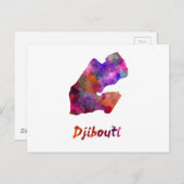Djibouti in watercolor ポストカード (正面/裏面)