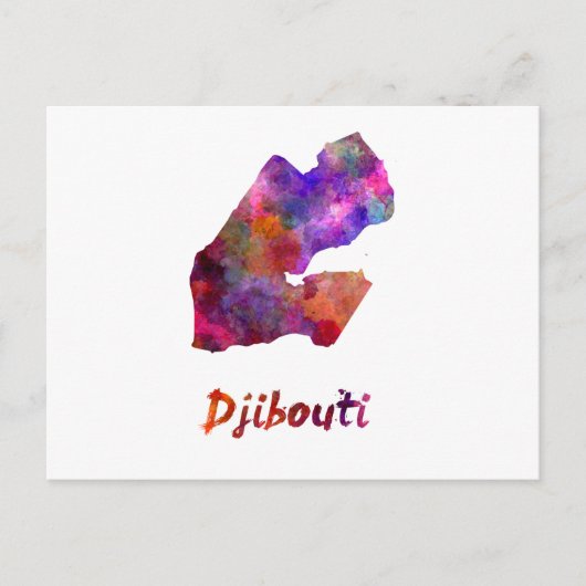 Djibouti in watercolor ポストカード (正面)