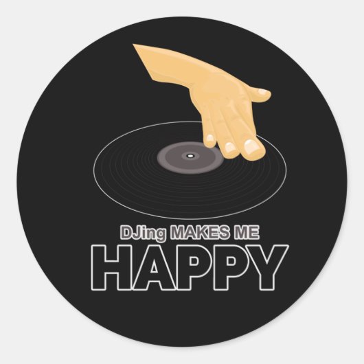DJingが嬉しい ラウンドシール (正面)