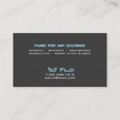 DJ'Sのためのクールなカセットテープの名刺 名刺 (裏面)