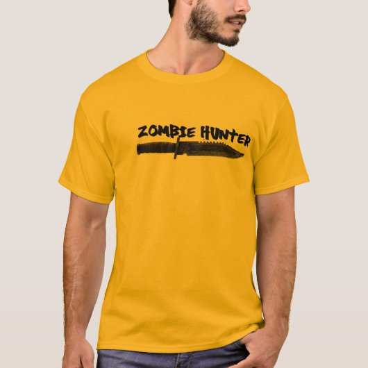 DJSのデザインのゾンビのハンターのティー Tシャツ (正面)