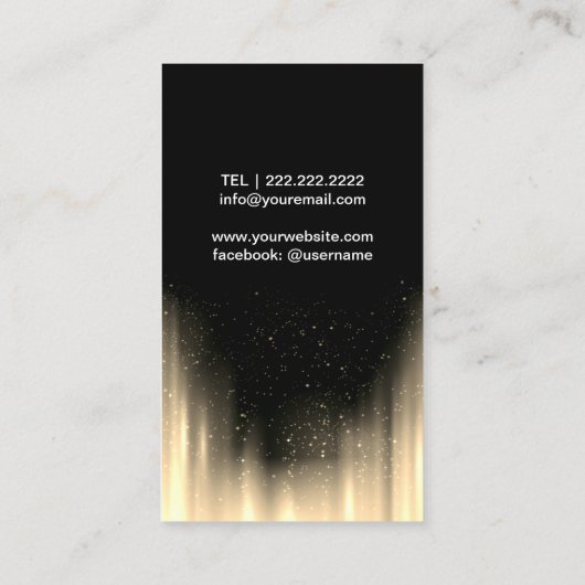 DJsカラオケブラックモダン金ゴールド音楽イベント 名刺 (裏面)
