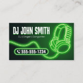 Djsシンガーソングライターヘッドフォンネオンミュージックプロデュース 名刺 (正面)