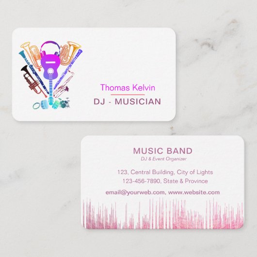 DJsミュージック楽器イベントオーガナイザーRainbow 名刺 (正面/裏面)