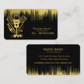 DJsミュージック楽器イベント開催者金ゴールド 名刺 (正面/裏面)