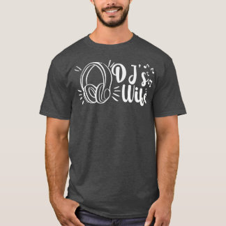 Djs妻ディスクジョッキーガールフレンド音楽ヘッドフォン Tシャツ