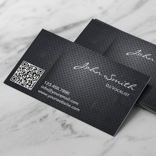 DJs Music Deejay Black Metal QRコード 名刺