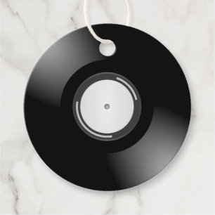 DJs & Music LoverのVinyl Recordスタイルメッセージカード フェイバータグ