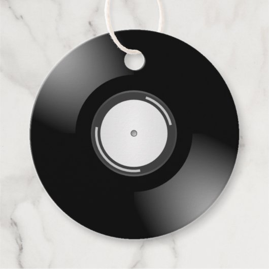 DJs & Music LoverのVinyl Recordスタイルメッセージカード フェイバータグ (正面)