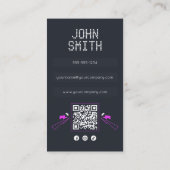 DJs Singer モダン DJ Vinyl Deejay Music QRコード 名刺 (裏面)