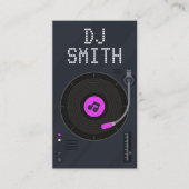 DJs Singer モダン DJ Vinyl Deejay Music QRコード 名刺 (正面)