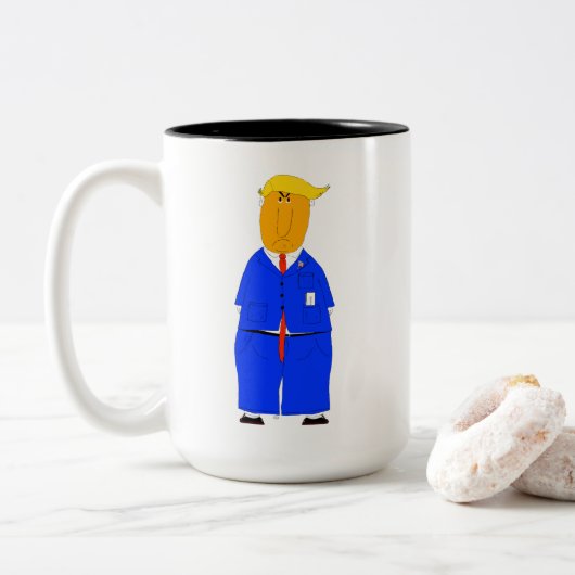  DJT Trump Funny Coffee and Tea Drinking Mug ツートーンマグカップ (ドーナツ)