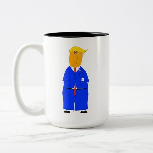 DJT Trump Funny Coffee and Tea Drinking Mug ツートーンマグカップ (左)