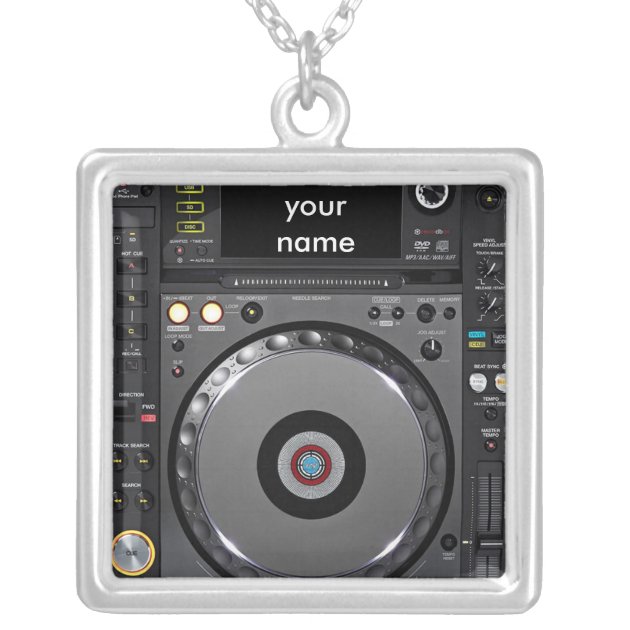 DJのターンテーブルのネックレス シルバープレートネックレス | Zazzle.co.jp