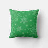 DkグリーンクリスマスBGスノーフレークボーダークリップアート クッション (裏面)