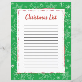 DkグリーンスノーフレーククリスマスBGサンタウィッシュリスト