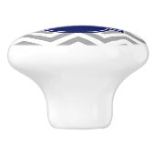 DKグレイチェブロンネイビークローバー3モノグラム セラミックノブ (側面)