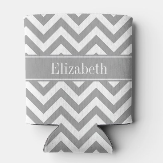 DkグレーホワイトLGシェブロンDkグレーネームモノグラム 缶クーラー (裏面)