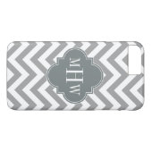 Dkグレーログシェブロン炭クローバー3モノグラム Case-Mate iPhoneケース (裏面(横))