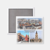 DK0015ヨーロッパ、デンマーク、アーフス、冷蔵庫 マグネット (正面/裏面)