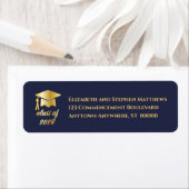 Dk Blue | Gold Class of 2026 Graduation Cap Label ラベル (インサイチュ)